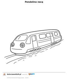 Pendolino nocą — kolorowanka do wydruku dla dzieci