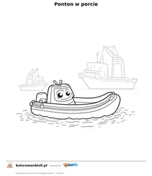 Ponton w porcie — kolorowanka do wydruku dla dzieci