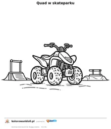 Quad w skateparku — kolorowanka do wydruku dla dzieci