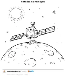 Satelita na Księżycu — kolorowanka do wydruku dla dzieci