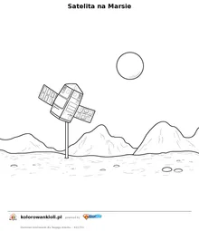 Satelita na Marsie — kolorowanka do wydruku dla dzieci