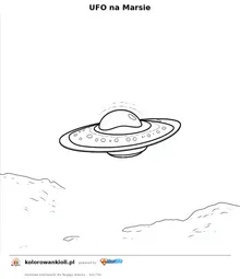 UFO na Marsie — kolorowanka do wydruku dla dzieci