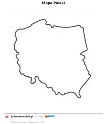 Mapa Polski — kolorowanka do wydruku dla dzieci