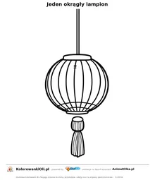 Jeden okrągły lampion — kolorowanka na Sylwestra i Nowy Rok do wydruku