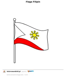 Flaga Filipin — kolorowanka do wydruku dla dzieci