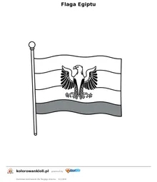 Flaga Egiptu — kolorowanka do wydruku dla dzieci