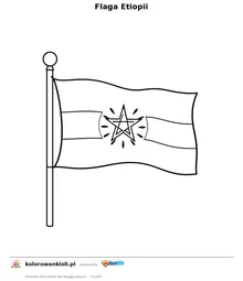 Flaga Etiopii — kolorowanka do wydruku dla dzieci