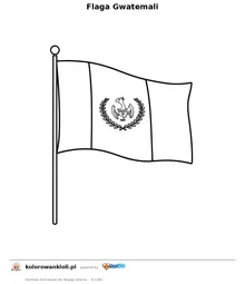 Flaga Gwatemali — kolorowanka do wydruku dla dzieci