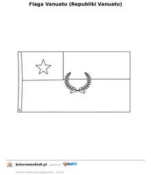Flaga Vanuatu (Republiki Vanuatu) — kolorowanka do wydruku dla dzieci