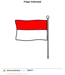 Flaga Indonezji — kolorowanka do wydruku dla dzieci