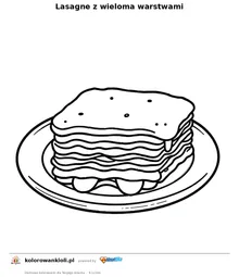 Lasagne z wieloma warstwami — kolorowanka do wydruku dla dzieci