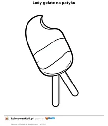 Lody gelato na patyku — kolorowanka do wydruku dla dzieci