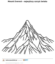 Mount Everest - najwyzszy szczyt swiata — kolorowanka do wydruku dla dzieci