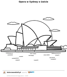 Opera w Sydney o świcie — kolorowanka do wydruku dla dzieci