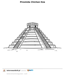 Piramida Chichen Itza — kolorowanka do wydruku dla dzieci