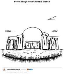 Stonehenge o wschodzie slonca — kolorowanka do wydruku dla dzieci