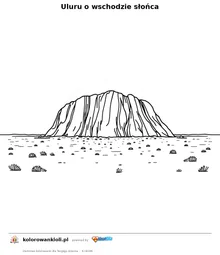 Uluru o wschodzie słońca — kolorowanka do wydruku dla dzieci