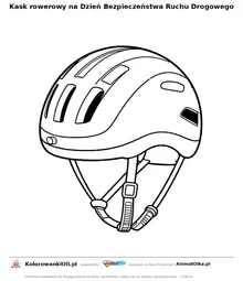 Kask rowerowy na Dzień Bezpieczeństwa Ruchu Drogowego — kolorowanka na Dzień Bezpieczeństwa Ruchu Drogowego do wydruku