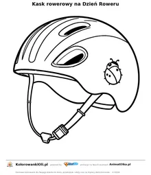 Kask rowerowy na Dzień Roweru — kolorowanka na Dzień Roweru do wydruku