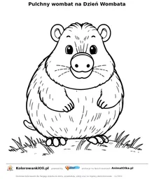 Pulchny wombat na Dzień Wombata — kolorowanka na Dzień Wombata do wydruku