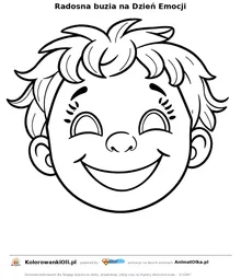 Radosna buzia na Dzień Emocji — kolorowanka na Dzień Emocji do wydruku