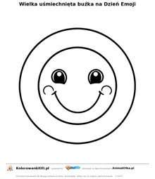 Wielka uśmiechnięta buźka na Dzień Emoji — kolorowanka na Dzień Emoji do wydruku