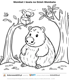 Wombat i koala na Dzień Wombata — kolorowanka na Dzień Wombata do wydruku