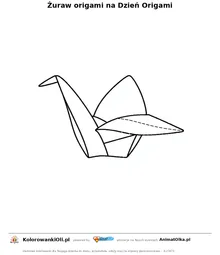 Żuraw origami na Dzień Origami — kolorowanka na Dzień Origami do wydruku